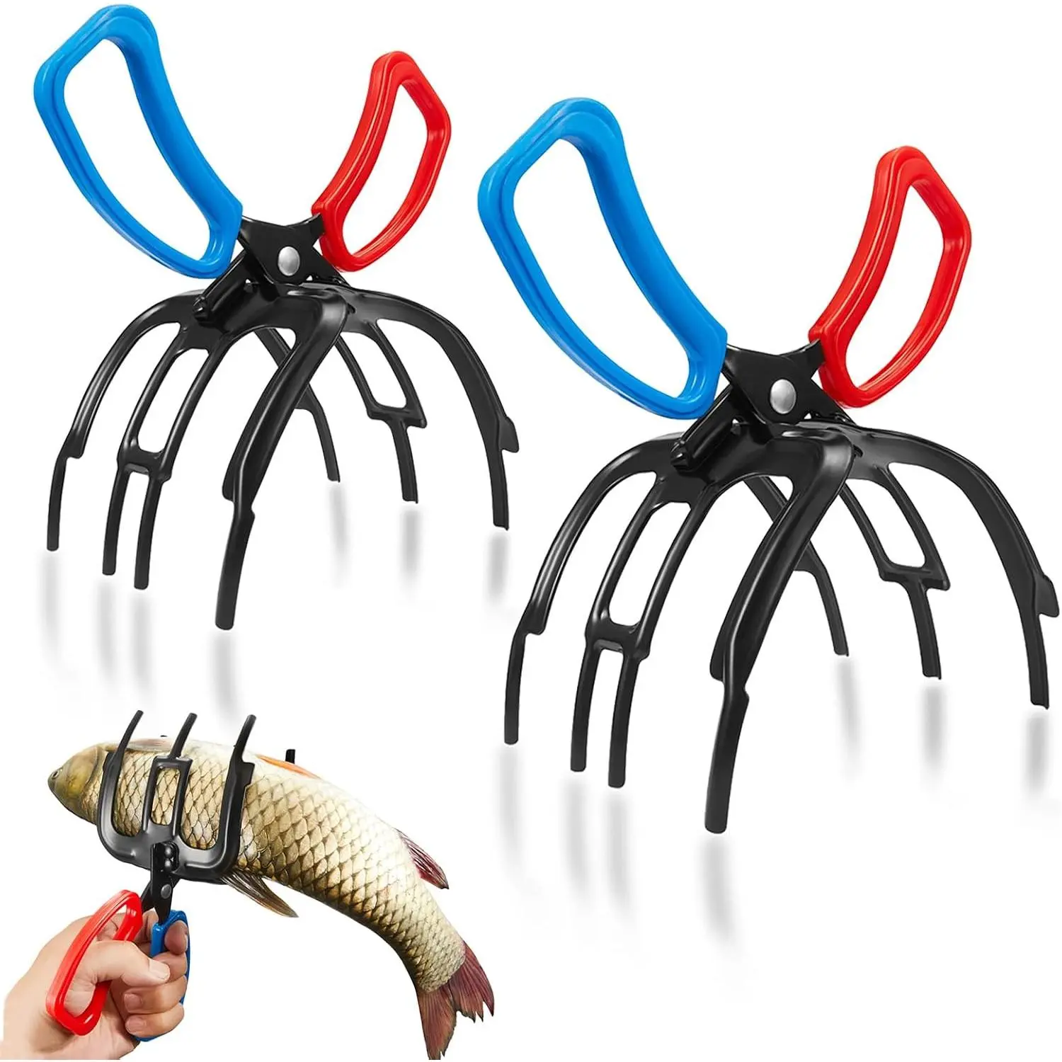 2 count Fish Gripper, 3 Claw Fish Grippers for Fishing Pliers, Metal Control, Multi 3  Clamp Claw Grabber Tool for  Freshwater Hook Remover, Tackle Holder