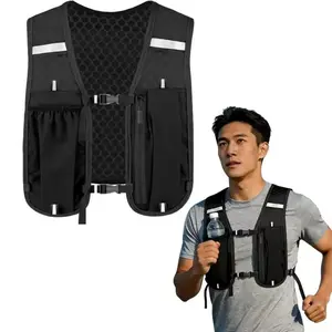 Unisex Lightweight Sports Vest with Adjustable Straps and Zipper Pockets, Breathable Mesh Back, Suitable for Running, Fitness, Hiking, Adjustable Training Vest, Workout Gear, Athletic Gear