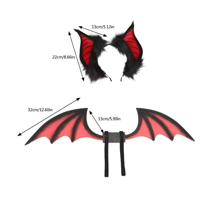 Bat Ears Wing Headbands Fashionable Gothicism Headpiece Role Playing Headgear for Stylish Women and Party Enthusiasts