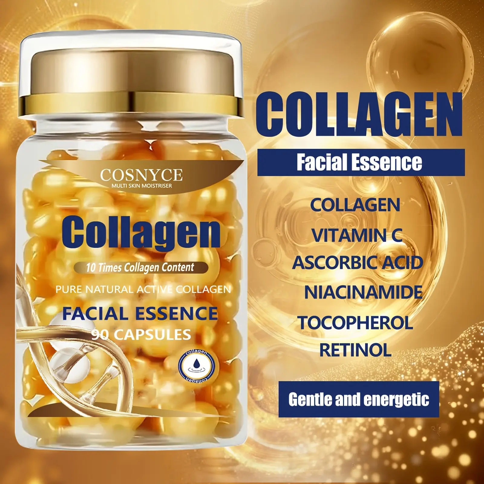 Collagen Facial Hydrating Essence, Low Allergy, Moisturizing, Suitable for All Light Skin Types, Collagen Serum Treatment, Neutral Face Serum, Smooths and Hydrates, Collagen Face Care