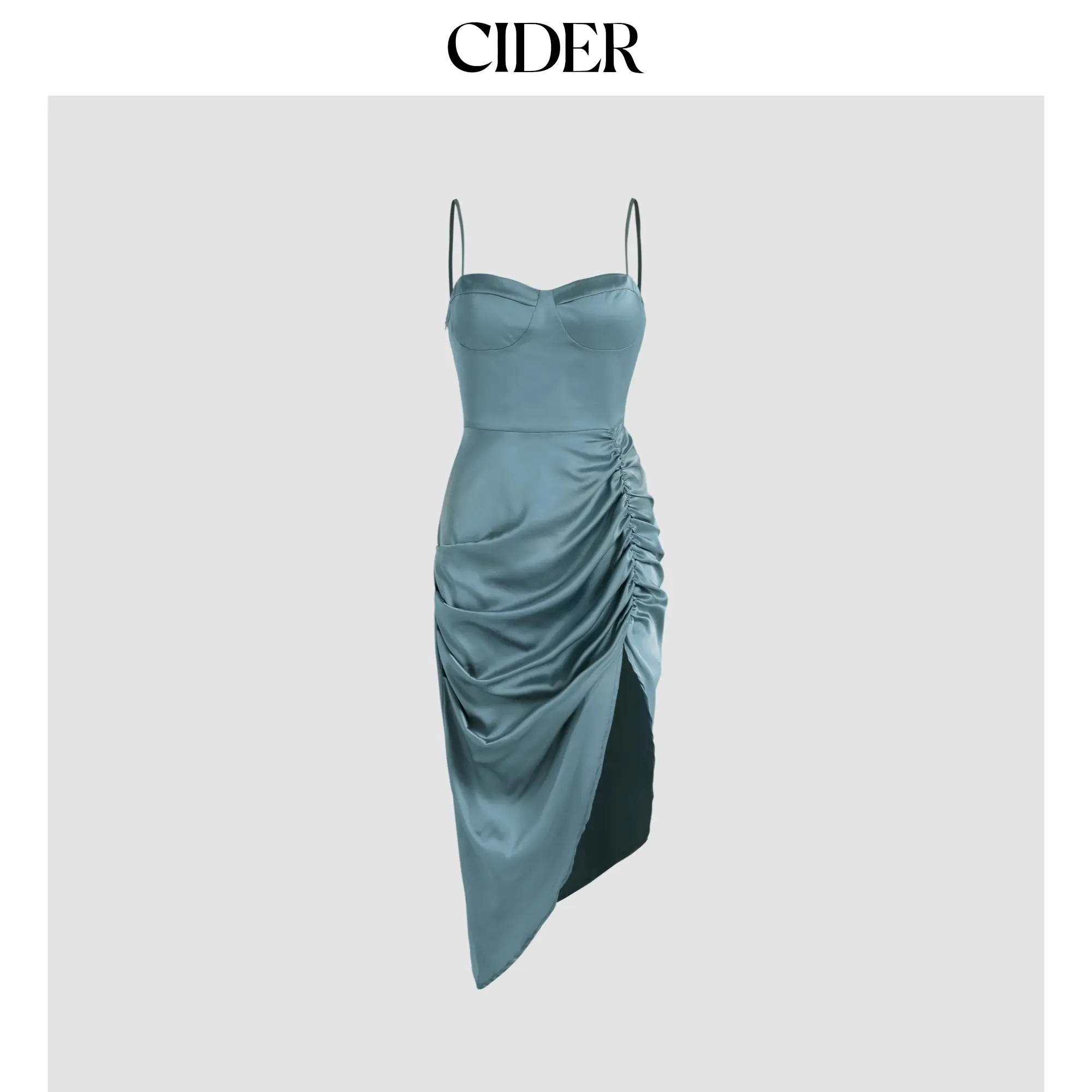 Cider Women's Illusion Ruched Casual Midi Dress - 5 Colors, Size 2-26 SummerFinds
