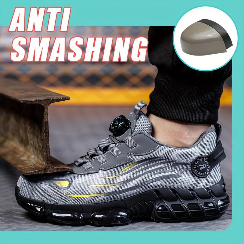 Men'S Professional With Swivel Button Steel Toe Work Boots, Puncture Resistant Safety Shoes, Shock Absorbing, Slip Resistant Lace-Up Low Top, Round Toe, Comfort Insole zapatos  ligeros Closed Boy Footwear Worker zapatos  con  casquillo Women Nail