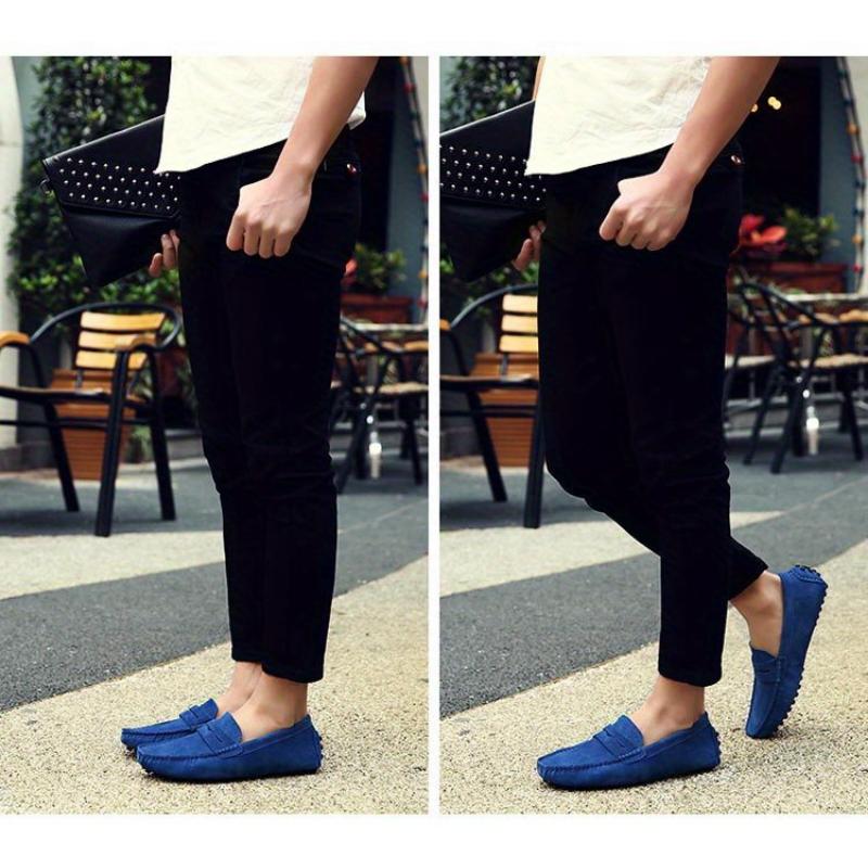 Comfy Men's Solid PU Leather Loafers, Casual Slip On Flat Shoes For Outdoor Footwear men's shoes