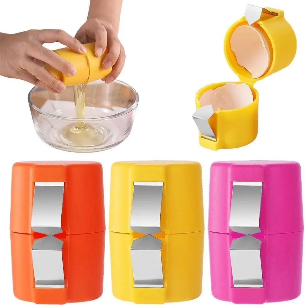 Egg Shell Opener, Multifunctional Egg Cracker Tool, Handheld Egg Peeler and Separator, Kitchen Tools for Raw and Boiled Eggs, Egg White Separator
