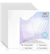 50 Pack No Holes Sheet Protectors 8.5 x 11 Inch Letter Size Page Protectors for Documents, Prints, Top Loading Heavyweight Clear View Plastic Sleeves for Papers, Artworks, Photos