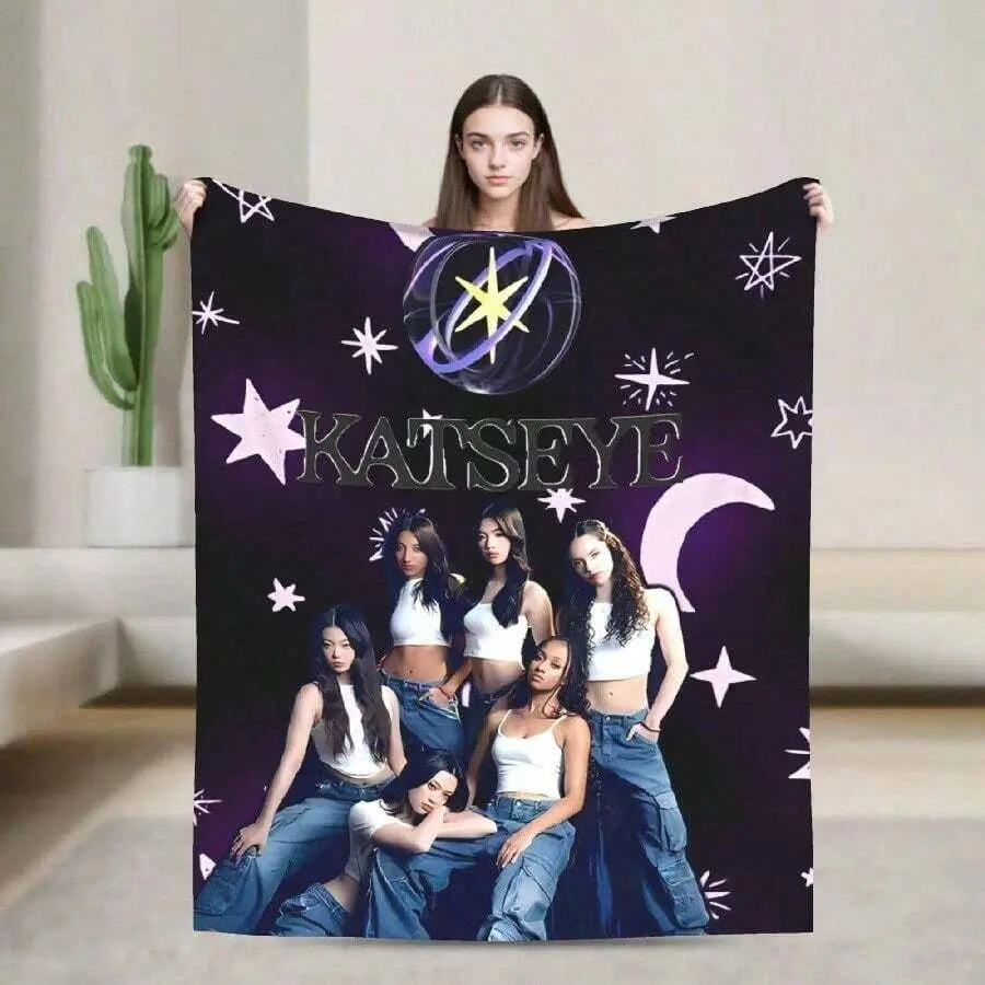 Katseye  Blanket Coral Fleece Plush Spring_Autumn Yoonchae Megan Portable Soft Throw Blankets For Bedding Travel Rug Piece(16).Jpg