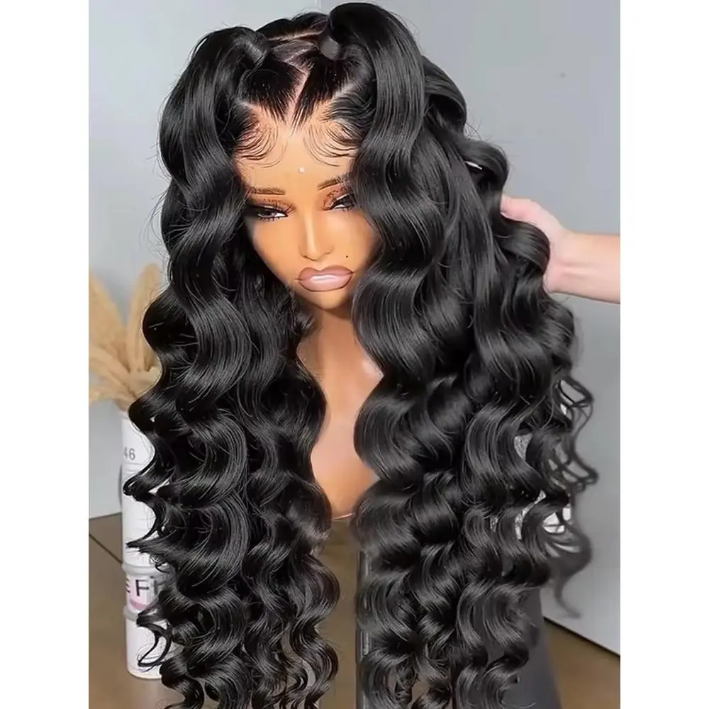 250 Density Loose Deep Wave 13x6 Lace Front Human Hair Wigs Brazilian 30 40 Inches Curly Water Wave HD 13x4 Lace Frontal Wig
