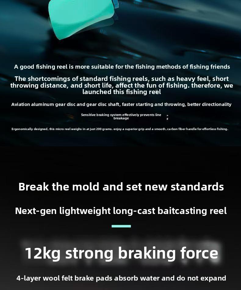 Green Macaron Baitcasting Reel, Full Metal Spool, Long Cast Anti-Backlash Versatile Fishing Reel