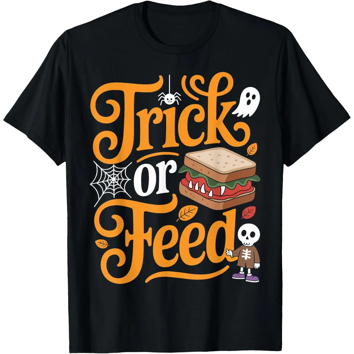 Trick Or Feed Lunch Lady Cafeteria Workers Spooky Halloween T-Shirt