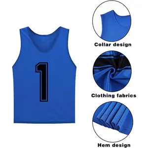 Set of 12 (1-12) Numbered Pinnies/Scrimmage Vest/Team Practice Jerseys for Children Youth Adult