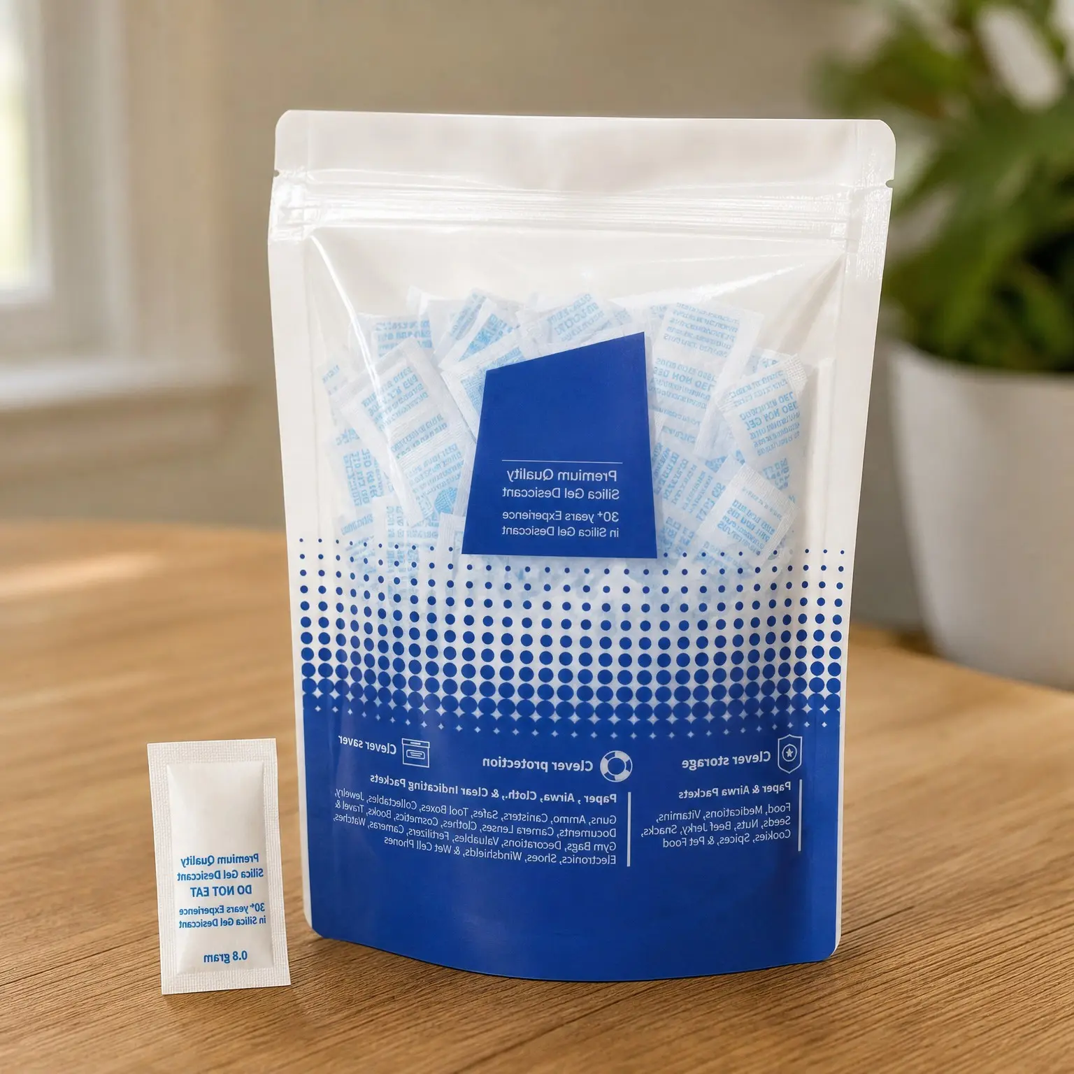 0.5 Gram [100 Packets] Silica Gel Packets Desiccants - Rechargeable Moisture Absorbers for Food Storage, Electronics, 3D Filament & SafesGift