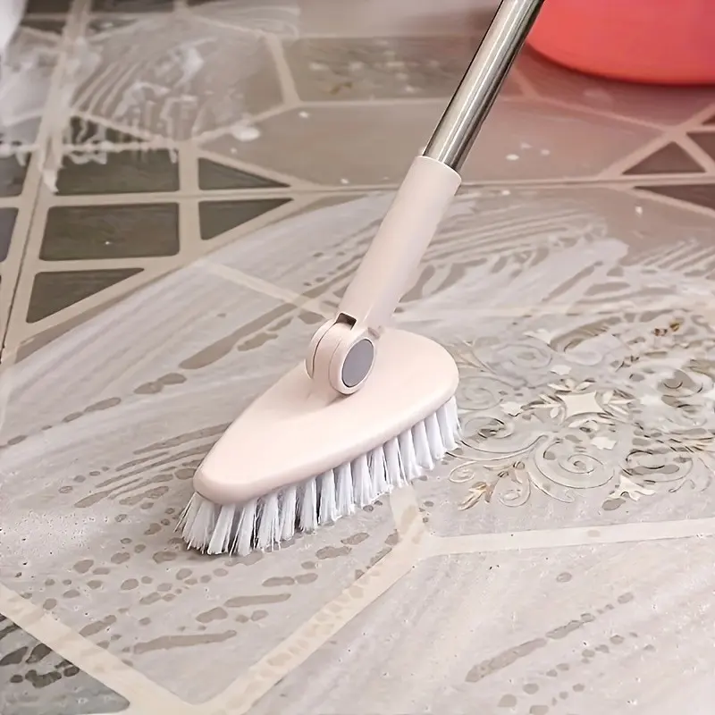 Multi-Functional Long Handle Hard Bristle Floor Brush, Plastic Cleaning Brush for Bathroom, Bathtub, Tiles, Essential Cleaning Tool, Multipurpose Brush