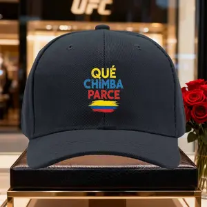 Colombian flag baseball cap, printed with the words "Que Chimba Par" - adjustable hip-hop cap, suitable for outdoor use, games, and carnivals, washable and lightweight, in Colombian flag colors