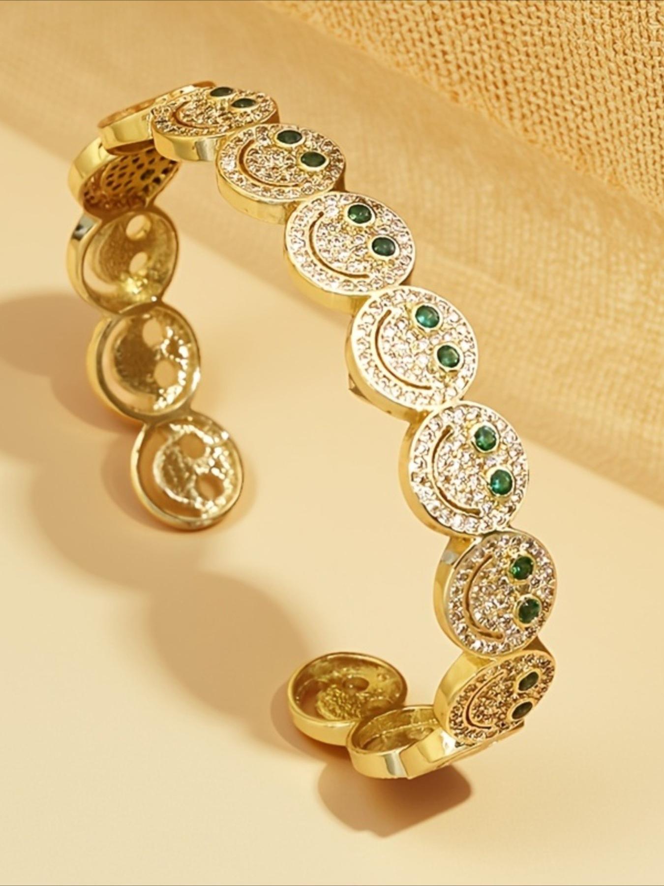 1pcs Cute Smiling Doll Adjustable Opening Bracelet for Women Party Banquet Gift Fashion Luxury Jewelry Elegant Bangle