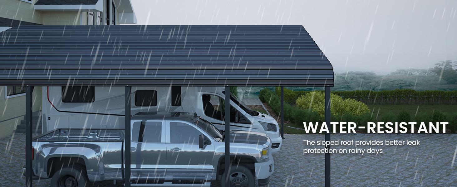 RoyalCraft 20x20 FT Metal Carport, Heavy Duty Canopy with Updated Roof & Enhanced Base, Multi-Use Carport Garage for Car, Truck, Boat, Tractors, Party