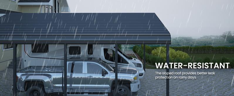 RoyalCraft 20x20 FT Metal Carport, Heavy Duty Canopy with Updated Roof & Enhanced Base, Multi-Use Carport Garage for Car, Truck, Boat, Tractors, Party