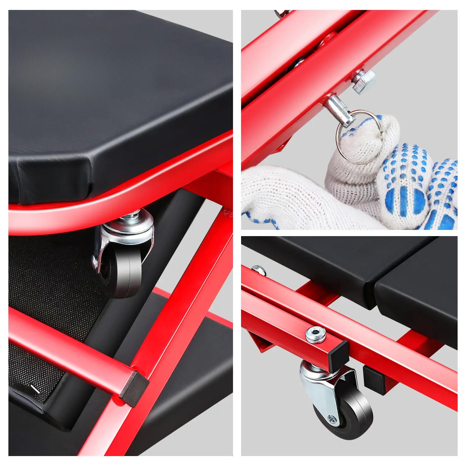 ‎ 40 Inches 2 IN 1 Rolling Folding Z Car Creeper Seat 6 Pcs 2" Casters, Mechanics Under Car Chair, 330 LBS Weight Capacity Heavy Duty