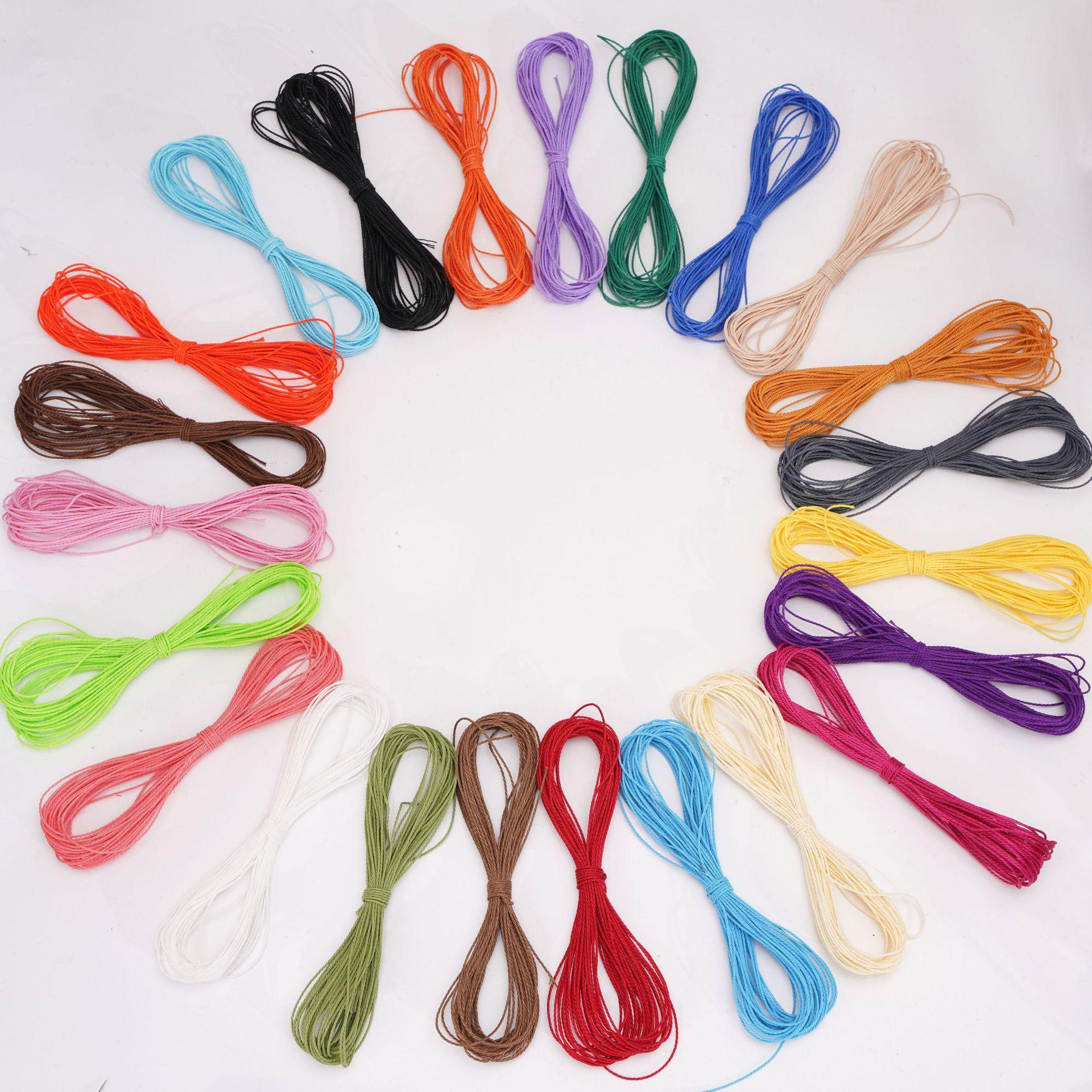Colorful polyester wax cord and wax thread beaded bracelet accessories for handmade DIY lanyards and bag decorations