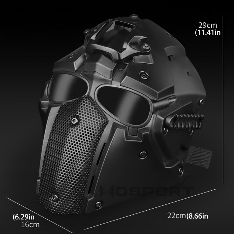 All-Weather, Tactical Full Face Mask - Breathable & Impact-Resistant, Ideal for Cosplay & Outdoor Adventures, Black Realistic Party Favor Maleficent Wings Halloween Stylish Masks Print Animal Head Mask