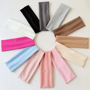 Women's Solid Color Threaded Wide Elastic Headbands - Sweat-Absorbent Sports Hair Accessories, Soft Stretchy Joker-Style Headwrap, Comfortable Headdress for Fitness, Face Washing, Casual Use, Headbands For Women