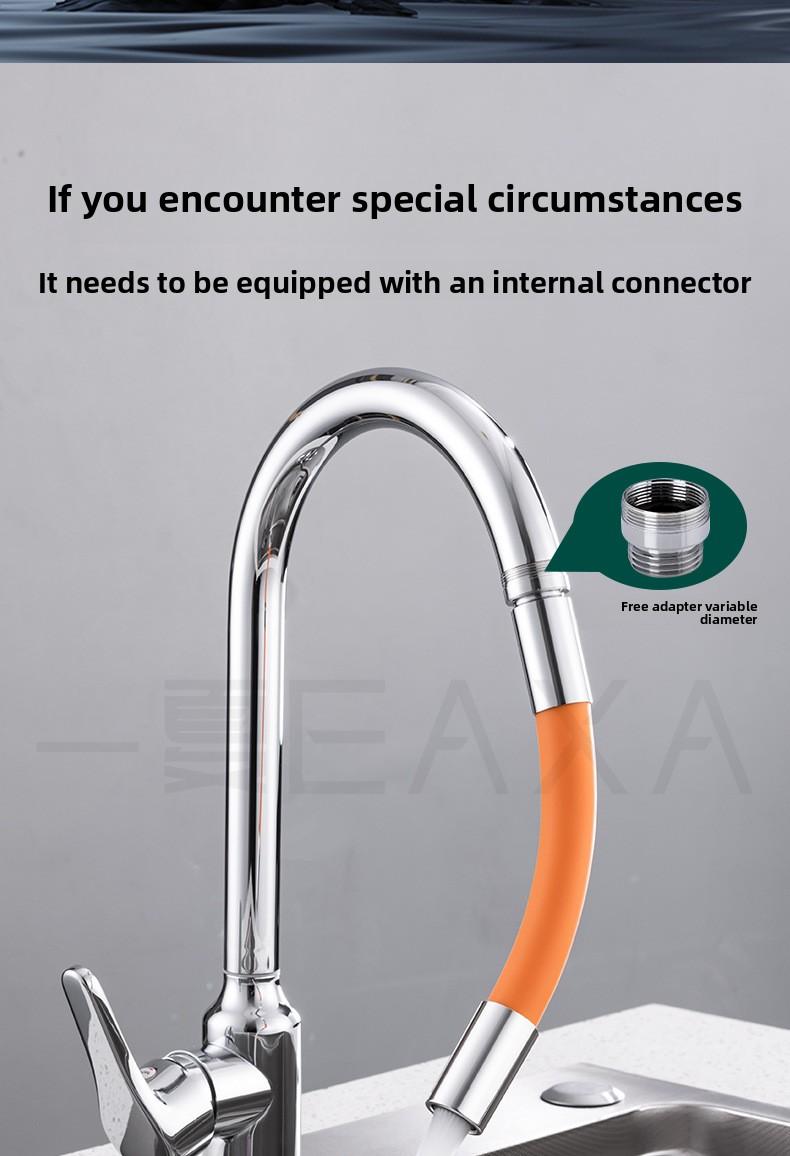 Universal Flexible Faucet Extender Tube with 360° Swivel Anti Splash Water Supply Hose Bendable Shape Holding Extension Pipe