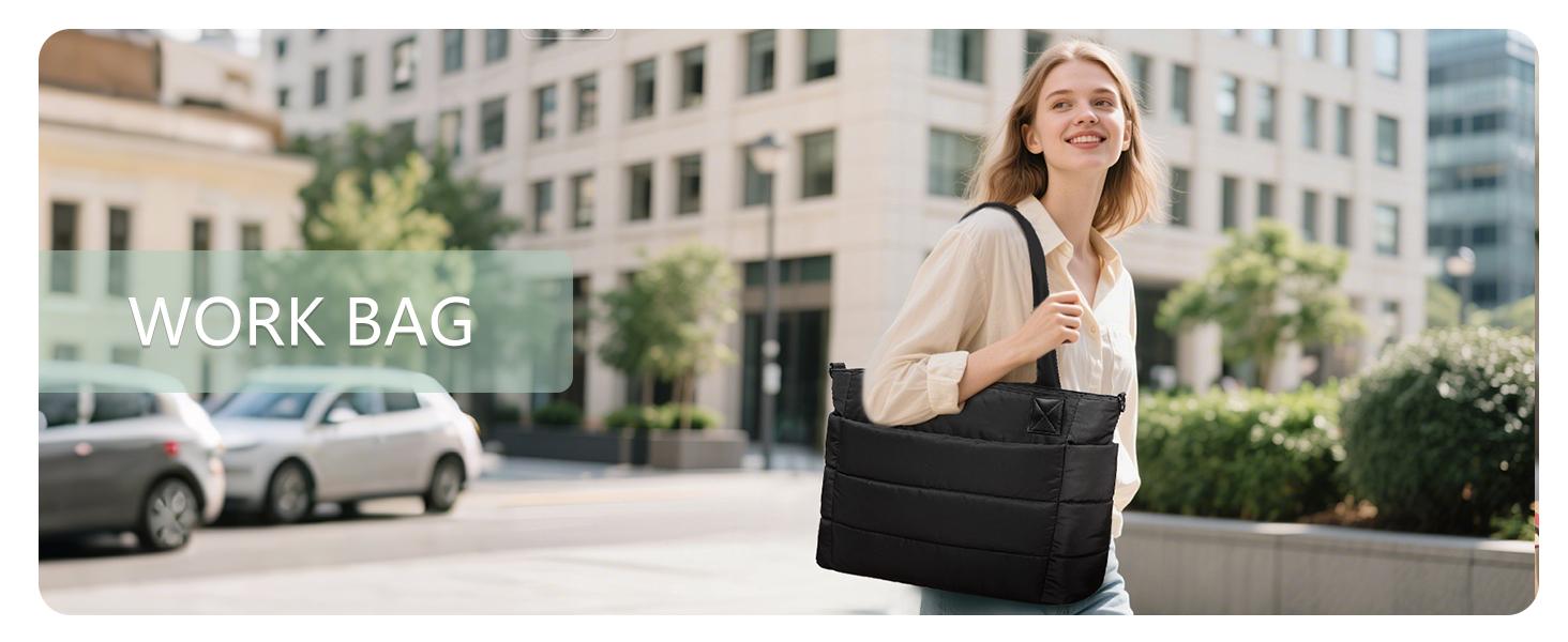 Tote Bag for Women, Lightweight Puffy Puffer Tote Bag with Compartments Quilted Shoulder Bag Handbag for Travel, Work, Gym Tote Bag for Women, Lightweight Puffy Puffer Tote Bag with Compartments Quilted Shoulder Bag Handbag for Travel, Work, Gym