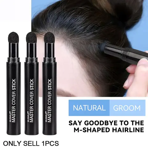 Portable Gray Hair Touch-Up Stick with Bullet-Shaped Sponge Applicator, Precise Powder Control for Covering Gray Roots, Filling Thinning Hairlines and Concealing Regrowth, Non-Sticky Formula for Quick Daily Touch-Ups