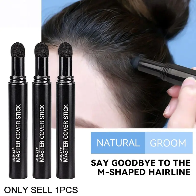 Portable Gray Hair Touch Up Stick Cover Grey Hair With Bullet Sponge Head, Easy Control Powder Dosage, Cover Receding Hairline, Hide Root Regrowth, Non-Sticky Residue For Daily Quick Hair Makeup