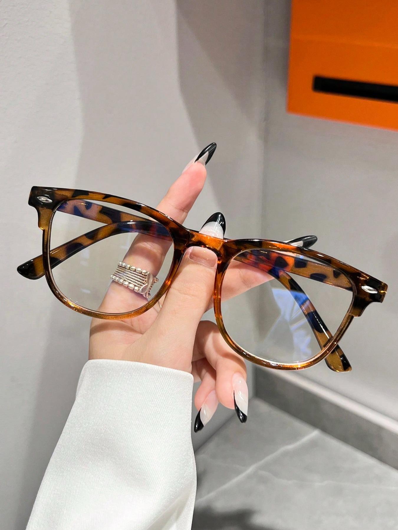 Trendy Anti-blue Light Eyeglasses for Women & Men, Square Frame Eyewear, Square Frame Eyeglasses, Fashion Eyeglasses for Work, Daily Clothing Decor, Perfect for Student Daily Use, Fashionable Frames Glasses