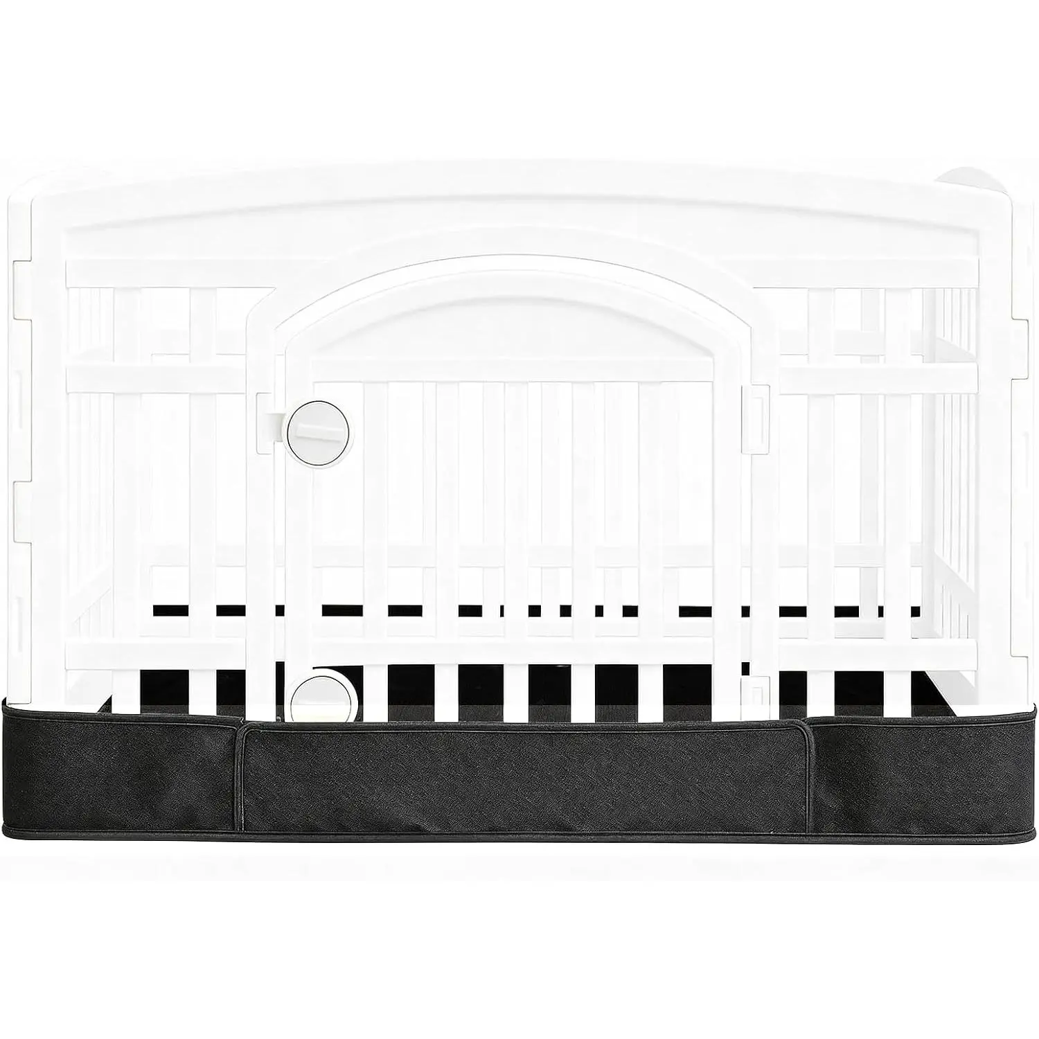 Playpen Bottom Pad Mat for 36" 4-Panel Playpens - Scratch & -Resistant Puppy Pen Floor Mat with Hook & Loop Fasteners,  & Leakproof, Non-Slip (Playpen Not Included) (PureBlack)