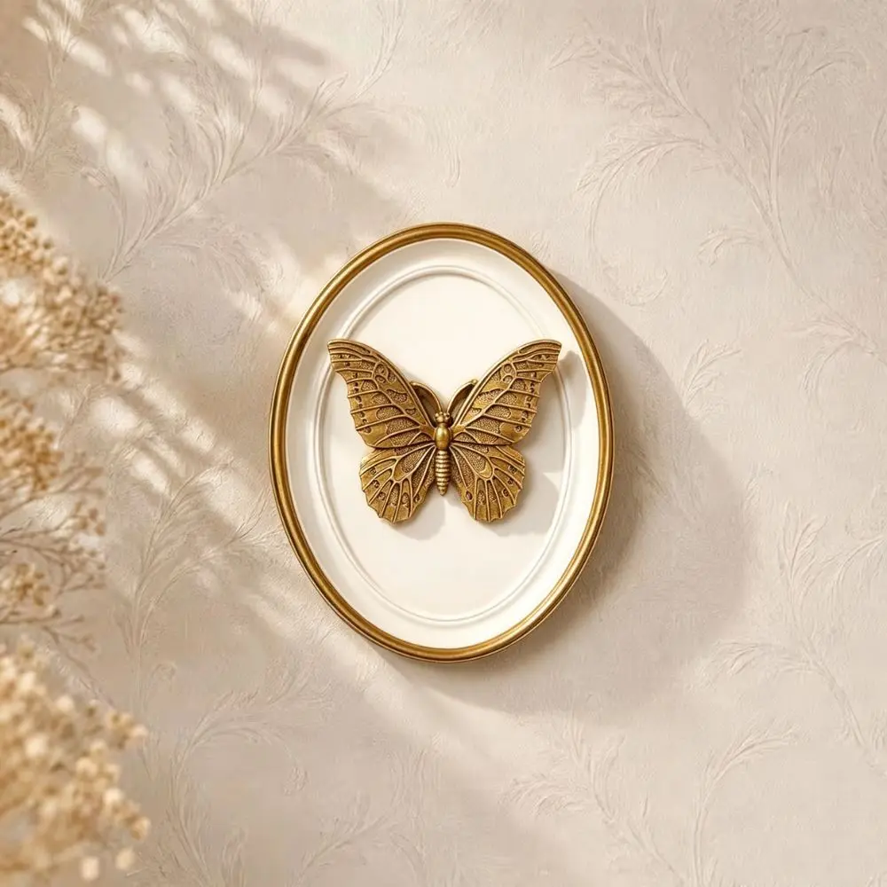 Vintage Butterfly Wall Decor, 3D Oval Insect Relief Wall Art, French Victorian Style, Creative Gift for Home Decor Lovers, Decoration Items