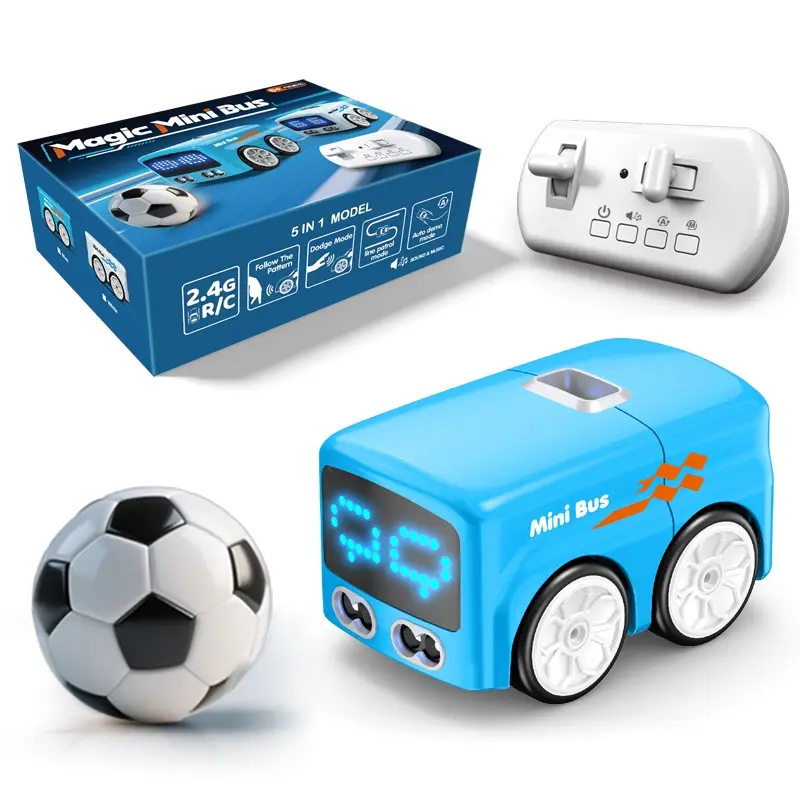 New Magic Mini Remote Control Bus, Gesture Control Toy, 4 Fun Modes, Automatic Light Changes, Ideal Gift for Kids, Birthday Present, Gesture Sensor Car