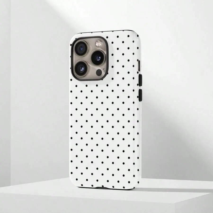 VESPOP Pink Base Black Polka Dot Phone Case, Cute Y2K Style.Compatible With IPhone 17, 16, 15, 14, 13, 12, 11 Pro Max Plus Models