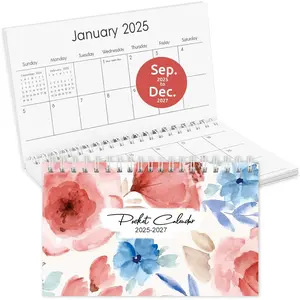 Pocket Calendar 2025-2027, 2026 Pocket Calendar - 3.5"x6.5" - Runs from September 2025 until December 2027, 2026 Planner with Coil for Planning