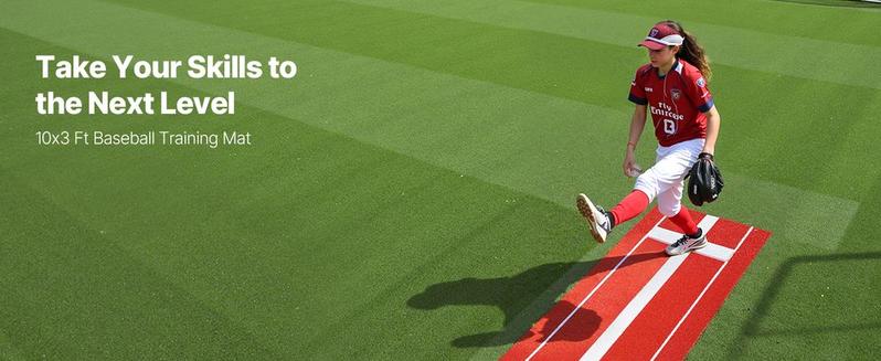 10x3ft Softball Pitching Mat Baseball Pitching Rubber Mound for Indoor Outdoor