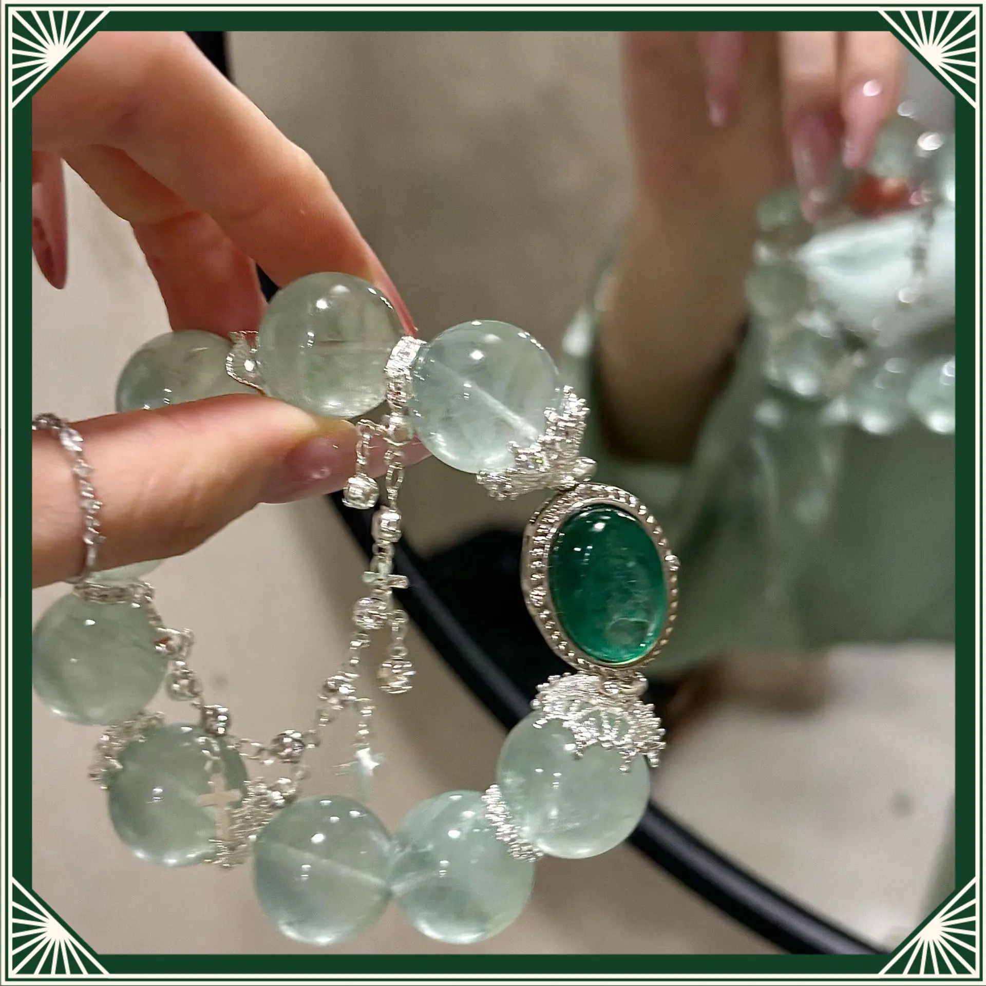 Mint green treasure ~ exquisite and cool mint milk green bracelet fashioneleganteasiest for match small fresh beaded bracelet for women