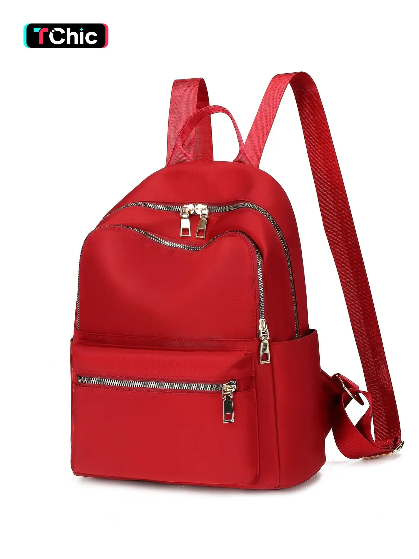 Classic Solid Color Oxford Cloth Backpack for Women - Casual Travel Backpack, 13.8x9.8x5.9in, Black Red, Large Capacity Travel Daypack, Versatile Student School Bag, Backpacks for School, Office Work Commute