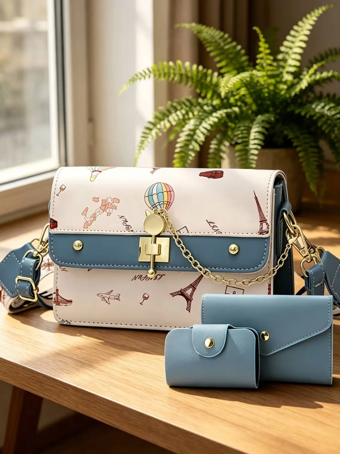Fashionable Minimalist Crossbody Bag Set, Casual Small Backpack for Women, Trendy Three-Piece Combination, Stylish and Elegant Design