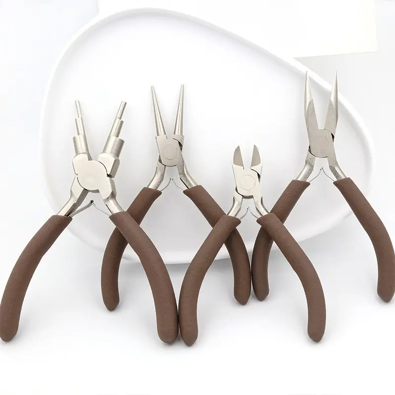 1Pcs Professional Round Concave Stainless Steel Pliers for Jewelry Making - Mini Precision Wire Looping & Bending Tool, Ideal DIY Hand Tool for Craft Hobbyists
