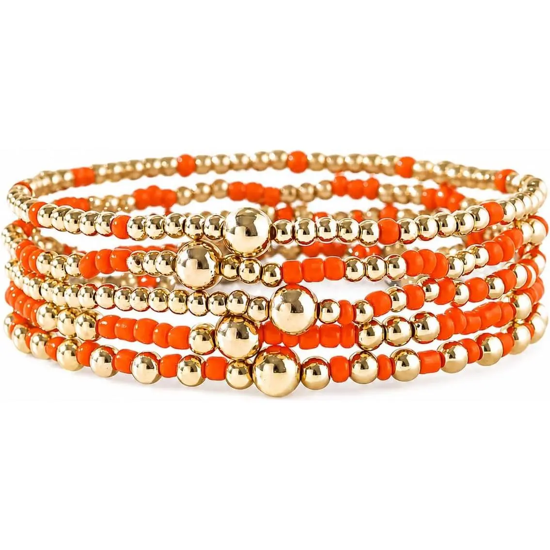 5 count Beaded Bracelet Set for Women,  Tone Stackable Bohemian Bracelets, Colorful Layered Bracelet  for Beach, , Daily Wear and