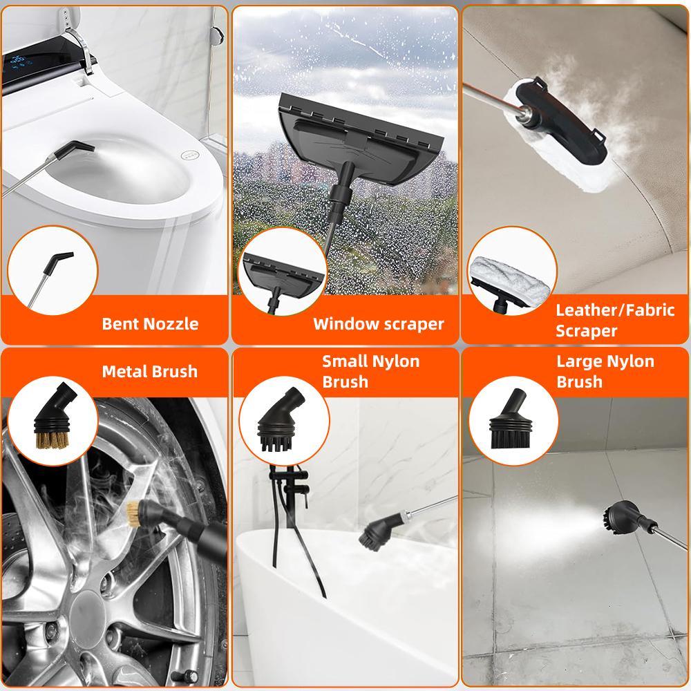 1500W Handheld Steam Cleaner, 50 PSI High-Pressure Steam, 1000ml Tank, 6-Level Adjustable, 105°C/221°F Fast Heat in 15s, Portable Multi-Surface Steamer with 16-Piece Kit 1500W Handheld Steam Cleaner, 50 PSI High-Pressure Steam, 1000ml Tank, 6-Level Adjustable, 105°C/221°F Fast Heat in 15s, Portable Multi-Surface Steamer with 16-Piece Kit