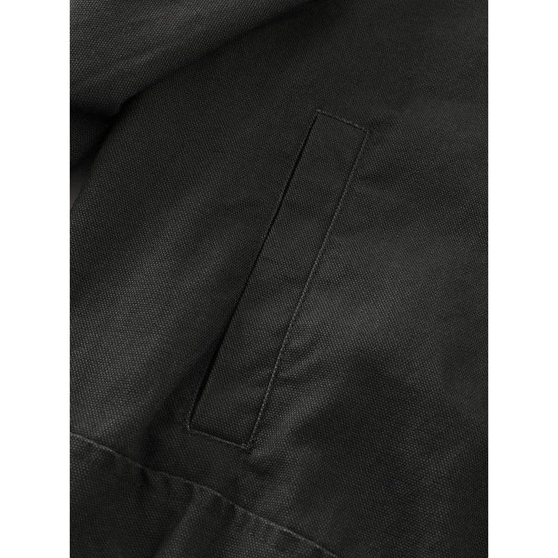 (2026 Fashion Trends) Metal Button Boxy Jacket Black Long Sleeve Stand Collar Slant Placket Unisex Fashion Street Jacket windbreaker