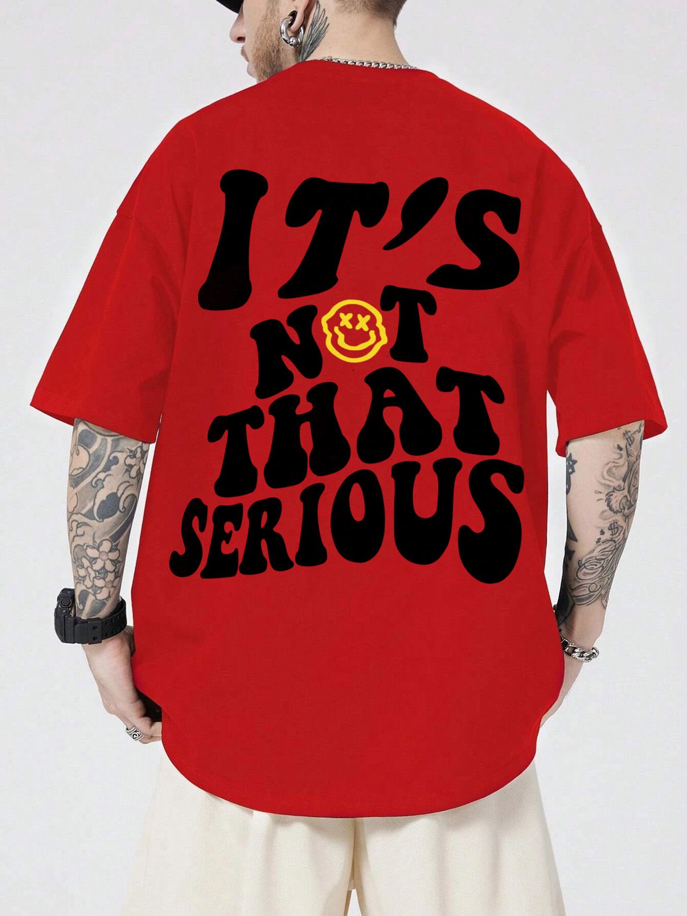 Men's Cartoon Letter Graphic Print Round Neck Knitted Sleep Tee, Regular Fit Casual Short Sleeve Pajama T-shirt, Men's Summer Sleepwear, National Day Offers