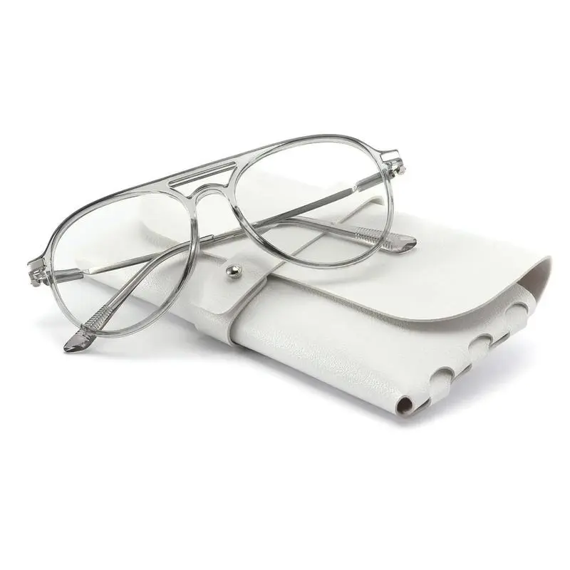 Unisex Retro Aviator Blue Light Glasses - Anti-Fatigue, Narrow Fit for Small Faces, UV Protection, Lightweight Durable Black Frame, Diopters +1.5 to +3.0