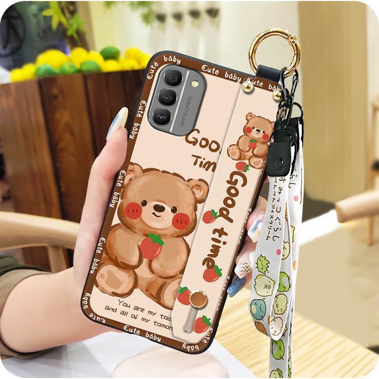 Waterproof ring Phone Case For Nokia G400 5G Durable protective Anti-knock Silicone Shockproof Wristband Cartoon Soft case Lanyard Dirt-resistant Kickstand Phone Holder Cute