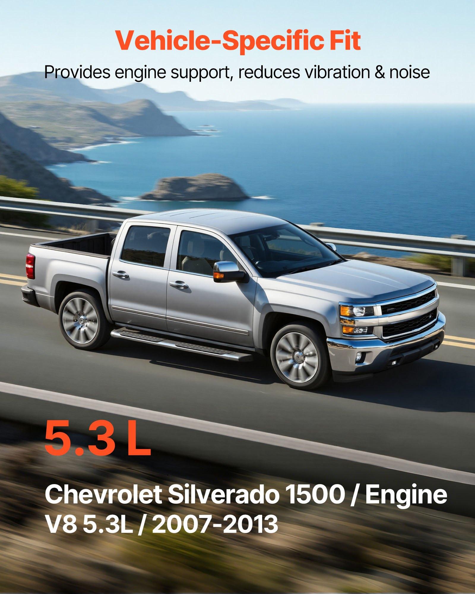 VEVOR Engine and Transmission Motor Mount Kit Replacement, Set of 3, Compatible with 2007–2013 Chevrolet Silverado 1500 5.3L V8, Replace OE #   A5365, A5365, A2638, Secure Support