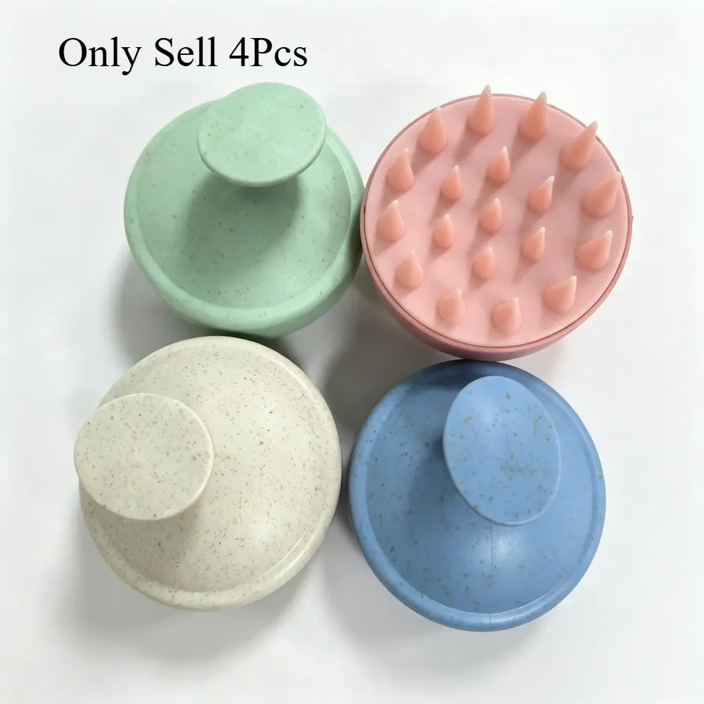 Shampoo Brush Massage 4pcs Silicone Body Brush, Bath Shower Brush, Salon Hairdressing Tool, Scalp Massage Comb, Hair Washing Comb