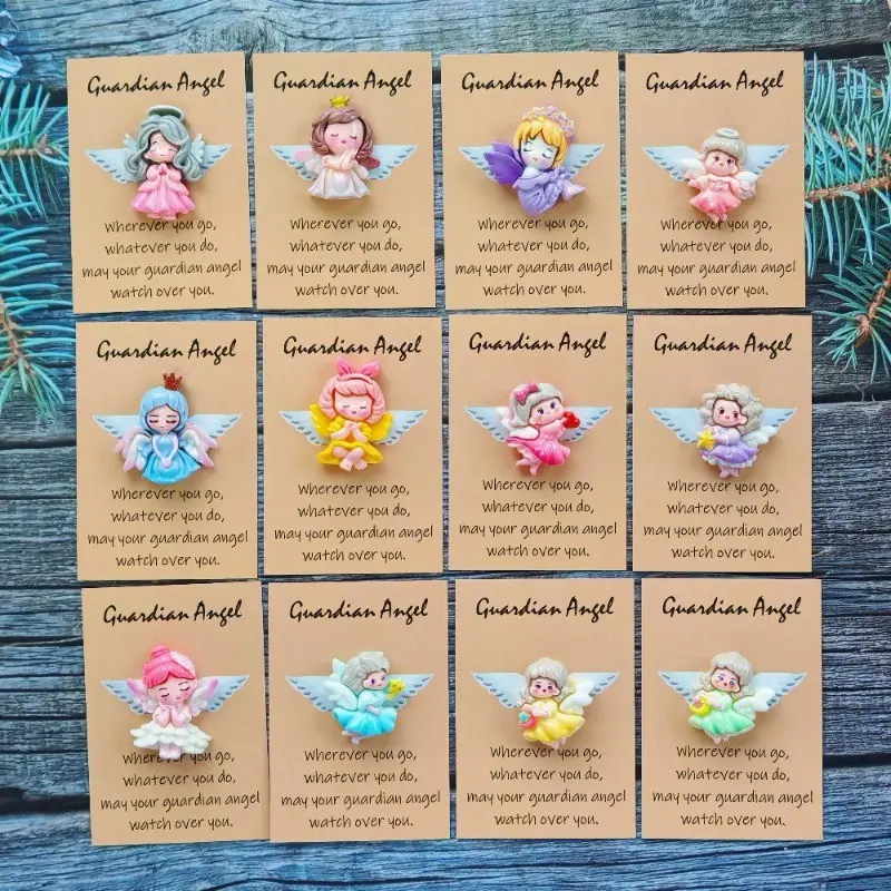 24 Cute Mini Guardian Angel Cards, Inspirational Angel Greeting Cards, Perfect Gift for Friends, Ideal for Christmas, Birthday, Wedding, Valentine's Day, Mother's Day, Father's Day