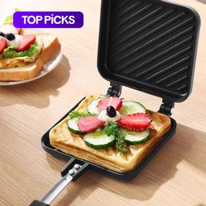non-stick sandwich pan, 1 count multifunctional double-sided sandwich frying pan, household breakfast pan, outdoor camping baking pan