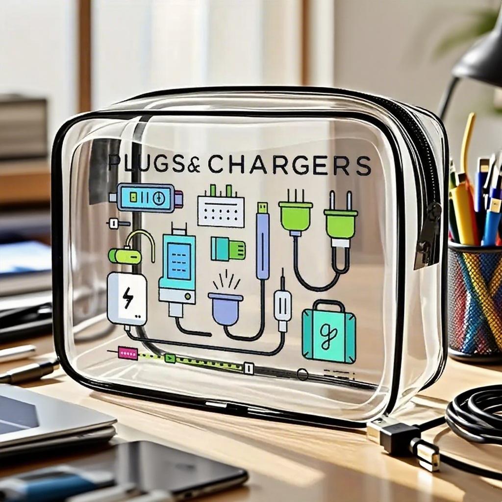 PVC Waterproof Storage Bag, Fun Design for Data Cables, Compact Unisex Travel Essential, Ideal for Airport Gym Daily Use, Halloween Gift Bag, Travel Organizer Bag